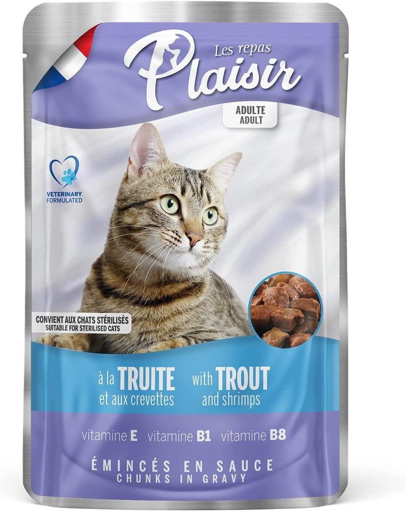 Plaisir Cats Chunks In Gravy Trout And Shrimps Pouch 100grams